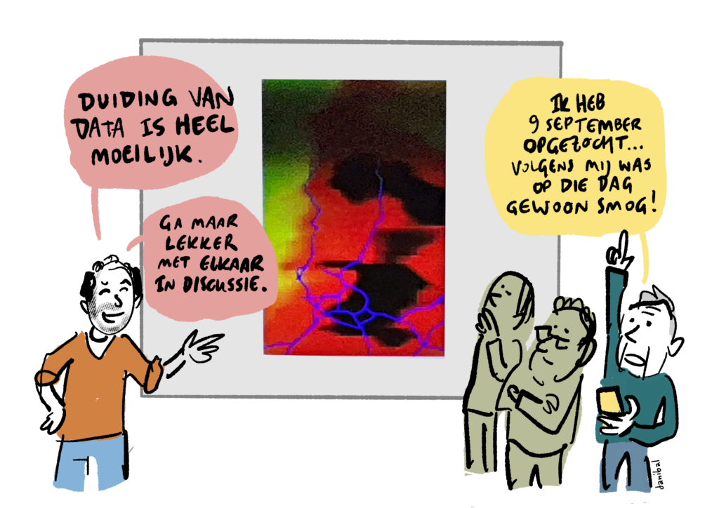 Bewoners krijgen hulp bij het duiden van de data.